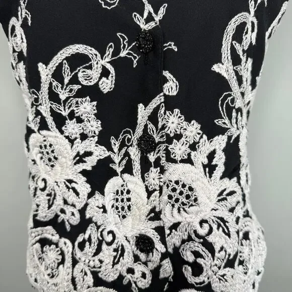 Vintage Express Embroidered Black Vest Size S Americana Western Indie‎ Folk - Picture 4 of 10